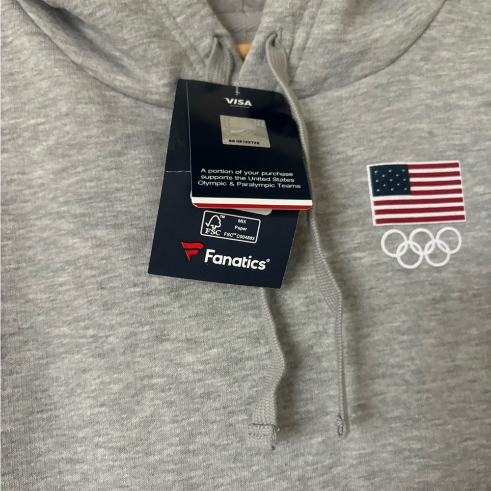 Fanatics Gray Team USA Hoodie Sweatshirt - Picture 2 of 5